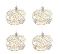 Crystal 3 Tier Interlocking Lamp Shade 31cm Gold Finish Elegant Chandelier Style Light Shade with Faceted Droplets Easy Fit for Ceiling Pendant (4)
