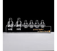 Crystal 50th Golden Wedding Gifts on Anniversary for Her Wife, Golden 50 Years Together We Made A Family Decor, Glass Figurines Keepsake Presents for Parents (4 Children)