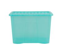 Crystal 80 Liter Storage, Heavy Duty Plastic Storage Box With Lids Home Office Stackable Nestable, Large Storage Boxes With Lids 60 x 40 x 42 cm -