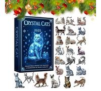 Crystal Acrylic Cats Advent Calendars 2025, 24 Day Crystal Acrylic Cat Ornaments Christmas Countdown Calendar, Cute Crystals A-crylic Kitten Pendant Christmas Tree Decor for Cats Lover Living Room