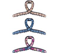 Crystal Acrylic Hair Claw Clips for Women, Vintage Rhinestone Jaw Clips Strong Hair Claw Clips for Thin Thick Hair Luxury Elegant Plastic Bling Jaw Clamps Hair Accessories for Prom, New Year (3 Pack)