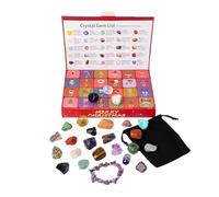 Crystal Advent C-alendar 2025-24 Days Of Natural Stones & Mineral Collection, Spiritual Christmas Countdown Gift For Adult Women, Teens, Geology Learning Kit