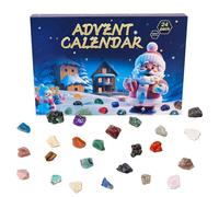 Crystal Advent Calendar 2024, 24 Days Natural Crystal Gemstones Christmas Countdown Advent Calendar Gift for Boys Girls Adult (Raw Stone)