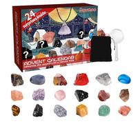 Crystal Advent Calendar 2024 for Kids Adult, 24 Days Christmas Countdown Calendar with Natural Rocks, Crystal Gemstones Christmas Gifts for Boys Girls - Christmas Gift for Learning&Collection