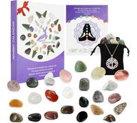 Crystal Advent Calendar 2024 Women, Christmas Countdown Calendar with 24 PCS Natural Chakra Healing Gemstone for Beginners Learning, Meditation, Yoga, Christmas Countdown Gifts for Women Adults