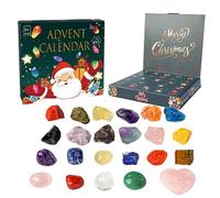 Crystal Advent Calendar 2025, 24 Days Advent Calendar Mineral Crystals, Natural Chakra Healing Stone, Jewellery Making Girls Boys Gift (A)