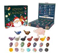 Crystal Advent Calendar 2025, 24 Days Advent Calendar Mineral Crystals, Natural Chakra Healing Stone, Jewellery Making Girls Boys Gift (B)