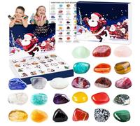 Crystal Advent Calendar 2025, 24 Days Christmas Countdown Calendar, Natural Chakra Crystals & Healing Stones, Unique Crystal Gifts Advent Calendar 2025 for Kids, Women and Men