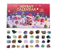 Crystal Advent Calendar 2025,24 Days Natural Crystal Gemstones Fossils,Chakra Healing Stone Rock Spiritual Gifts,Novelty Minerals Fossils Learning Collection Kit for Boys Girls Teens (A)