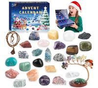Crystal Advent Calendar 2025 for Kids- 24 Days Christmas Countdown Calendar includes A Crystal Tree, Natural Rocks Minerals Fossils Healing Crystal Gifts, Collection for Girls Boys Geology Enthusiasts