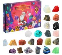 Crystal Advent Calendar 2025 Healing Crystal Natural Gemstone 24 Days Christmas Countdown Calendar for Adult (F)