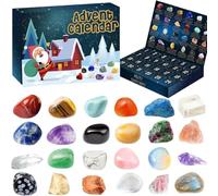 Crystal Advent Calendar 2025 Healing Crystal Natural Gemstone 24 Days Christmas Countdown Calendar for Adult (G)