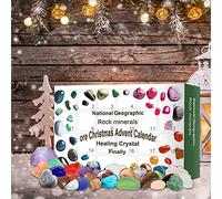 Crystal Advent Calendar 2025 Healing Crystal Natural Gemstone 24 Days Christmas Countdown Calendar for Adult (D)
