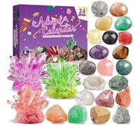 Crystal Advent Calendar 2025, Ultimate Gemstone & Fossil Collection with Growing Kit - 24 Day Geological Science Christmas Countdown, Teens and Rock Collectors