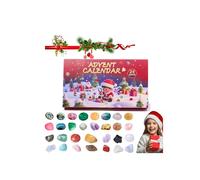 Crystal Advent Calendar, 24 Day Natural Rock Collection for Geology Learning, Christmas Countdown Gift for Kids and Collecting Enthusiasts