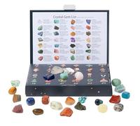 Crystal advent calendarsss - 24 Day Mineral Gem Collection, Rock Ore Countdown Box, Festive Gift Set | Christmas Calendar for Kids Women Men Teen Boys Girls Holiday Season Home Decoration
