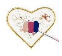 Crystal Agate Palette with Gold Rim | Resin Mixing Tray for Nail Polish Gel & Foundation | Manicure Practice Station for Home Salon Studio Beauty Art