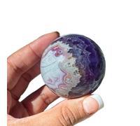 Crystal Amethyst Agate Ball Stone Polished Home Office Desk Decoration Ornaments East China Sea,Purple,70mm