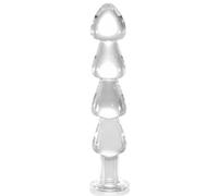 Crystal Anal Beads, Glass Butt Plug Sex Toy G-spot Clitoris Vaginal Personal Massage Stimulation, Clear Wand Anal Trainer Anus Expander for Men/Women Masturbation (25.5cm)