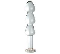 Crystal Anal Beads, Glass Butt Plug Sex Toy G-spot Clitoris Vaginal Personal Massage Stimulation, Clear Wand Anal Trainer Anus Expander for Men/Women Masturbation (20.5CM)
