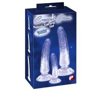 Crystal Clear - Anal Trainer Dildo Set - 3 Pieces (Translucent Blue)