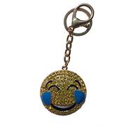 Crystal and Gold Plated Alloy Emoji Keyring/Bag Charm (Crying/laughing)