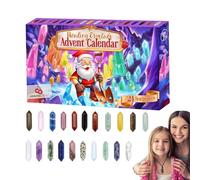 Crystal and Healing Stone Sets Advent Calendar 2024, Christmas Crystals Stone 2024 Advent Calendar, 24-Day Countdown Calendar, Christmas Surprise for Girls and Boys