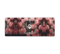 Crystal and Pink Tulips Printing Extra Large Mouse Pad 12x31.5in for Office, Gaming, and Learning - Durable, Comfortable, and Environmentally Friendly