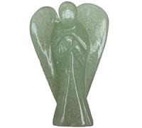 Crystal Angel Figurine - Gemstone Guardian Ornament for Spiritual & Positive Energy - Reiki Stone for Men & Women - Natural Healing Power Pocket Guardian Angels - 2 inch (GREEN AVENTURINE)