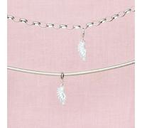 Crystal Angel Wing Pendant Charm - Sterling Silver