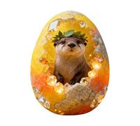 Crystal Animal Christmas Ornaments, 8cm Acrylic Pendant Collection with Arctic Fox, Panda, Penguin, Ferret and Otter Designs, Xmas Tree Hanging Decorations (Orange)