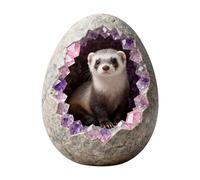 Crystal Animal Christmas Ornaments, 8cm Acrylic Pendant Collection with Arctic Fox, Panda, Penguin, Ferret and Otter Designs, Xmas Tree Hanging Decorations (Grey)