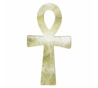 Crystal Ankh Cross Decor 10cm Polished Stone Egyptian Symbol Figurine for Home Altar Shelf Desk Red Hematoid Quartz Yellow Hematoid Quartz Citrine Gift (Citrine)