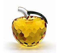 Crystal Apple, 50mm Art Glass Apple Collectible Figurines Best for Lucky Christmas Eve Gifts, Yellow