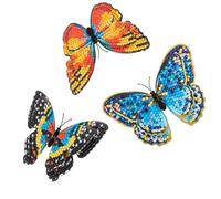 CRYSTAL ART® 3D Butterfly Set of 3 Decorations Kit Craft Buddy