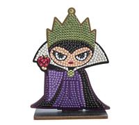 CRYSTAL ART Buddies CAFGR-DNY009 Original Diamond Painting Kit, Evil Queen, Disney Collection Snow White with Shiny Resin Diamonds, Creative Set 6+ with Wooden Stand, 11 cm