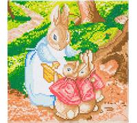 CRYSTAL ART CAK-PRBT32M: Mrs Josephine Rabbit & The Flopsy Bunnies 30x30m Canvas Kit