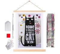 CRYSTAL ART Cat at Home Mini Scroll Kit 20x30cm Craft Buddy