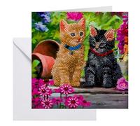 Crystal Art Card Kit - Cat Friends, none
