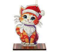 CRYSTAL ART Christmas Cat Hanging Buddies Decoration