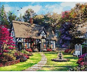 Crystal Art Country Cottage 40 x 50 cm Landscape Framed Crystal Art Kit