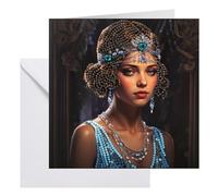 CRYSTAL ART DECO GEMS 18x18cm Greeting Card