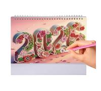 Crystal Art Desk Organizer - Monthly Activity Calendar 2026, Diamond Painting Planner Sheets, Cartoon Layout Pages, Durable Spiral Bound Frame Promotes Goal Tracking, Vivid