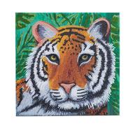 CRYSTAL ART Diamond Painting Kit on Canvas Frame 30 x 30 cm Tiger in The Jungle