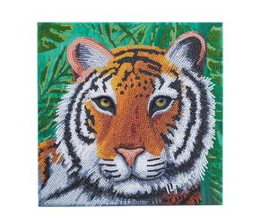 CRYSTAL ART Diamond Painting Kit on Canvas Frame 30 x 30 cm Tiger in The Jungle