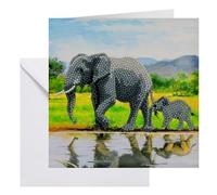 CRYSTAL ART Elephant Card Kit Craft Buddy 18x18cm