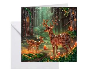CRYSTAL ART ENCHANTED FOREST 18x18cm Greeting Card