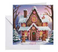 CRYSTAL ART Festive Gingerbread Card 18x18cm Kit Craft Buddy Christmas