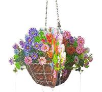 CRYSTAL ART Flower Wind Chime Wooden Hanging Basket Decoration Craft Buddy