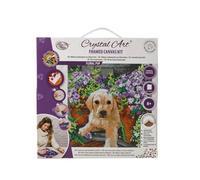 Crystal Art Framed Canvas Kit - Floral Pup